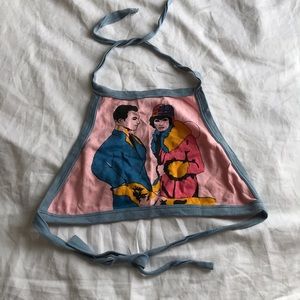 Vintage retro 20s graphic halter top